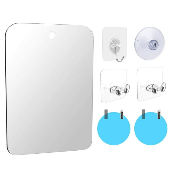 Xihbxyly Espejo Antivaho Redondo de Acrílico para Afeitarse, con Ventosa y Gancho, Fácil Instalación con Película Antivaho, Ideal para El Aseo y Afeitado En El Baño, Perfecto para Uso Diario.