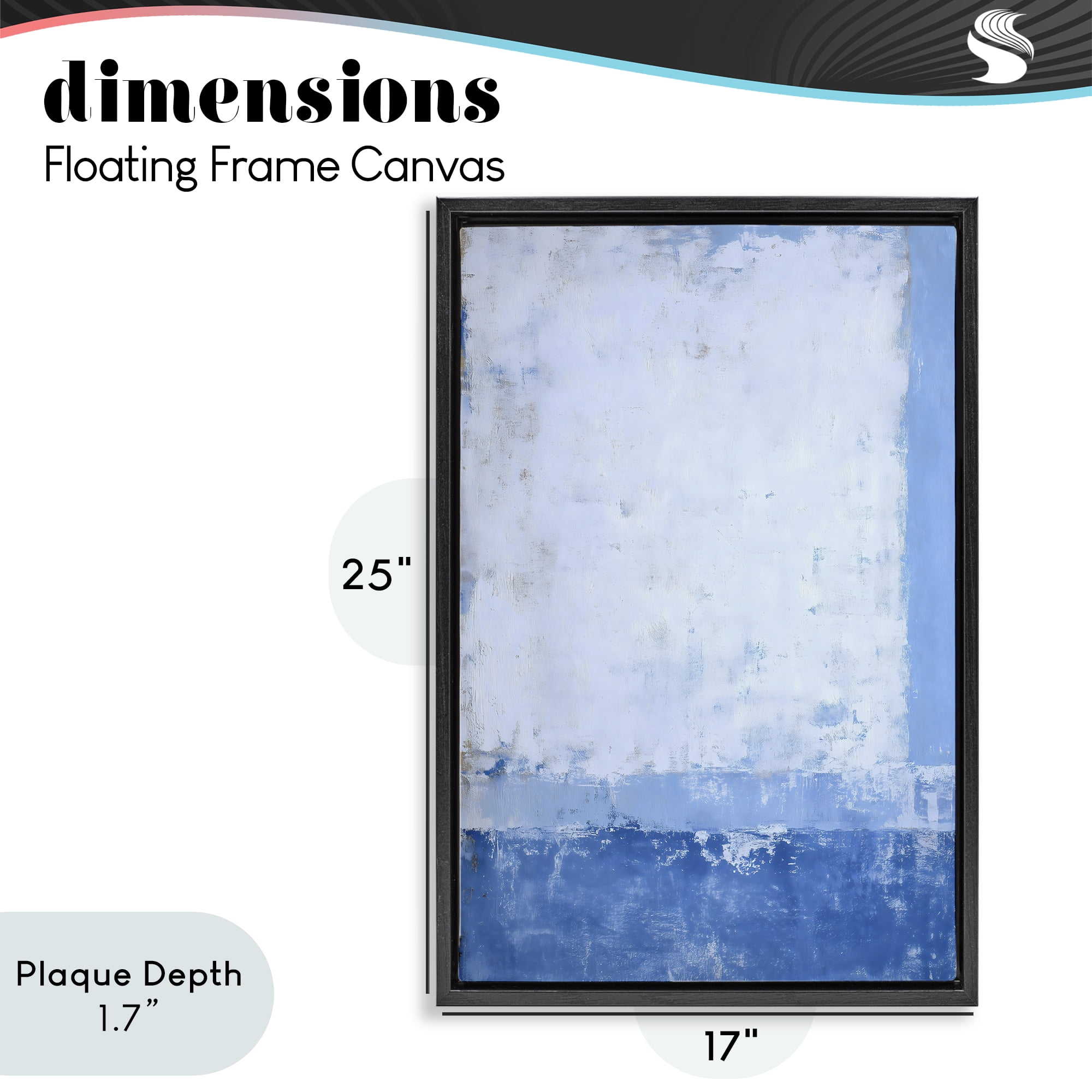Stupell Industries Blue & White Abstract Black Framed Floater Canvas Wall Art, design by Gina Kelly