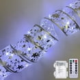 thumbnail image 6 of Rosnek Christmas Tree Ribbon Lights 16.4Ft Christmas Fairy Lights with Remote 8 Modes and Timer Battery Powered Waterproof LED Copper Wire String Lights, 6 of 6