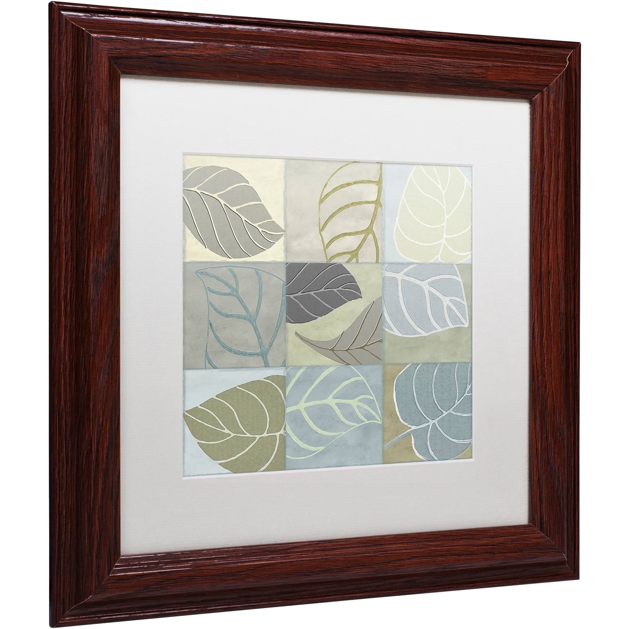 Trademark Fine Art "Leaf Story IV" Canvas Art by Color Bakery White Matte, Wood Frame