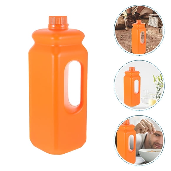 OULII Reusable Juice Bottles with Lids HDPE Orange Color for Liquid Containment 1Pcs