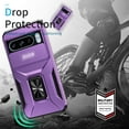 thumbnail image 2 of Dteck for Google Pixel 8 Pro Case with Slide Camera Protector, Rotating Ring Kickstand Military Grade Shockproof Heavy Duty Protective Cover for Google Pixel 8 Pro,Purple, 2 of 8