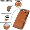 thumbnail image 2 of Allytechgroup iPhone 8 Plus/ 7 Plus Wallet Case, Ring Holder Stand Cards Slots Shockproof Retro Flip Back Cover Phone Case for Apple iPhone 8 Plus/ 7 Plus, Brown, 2 of 8