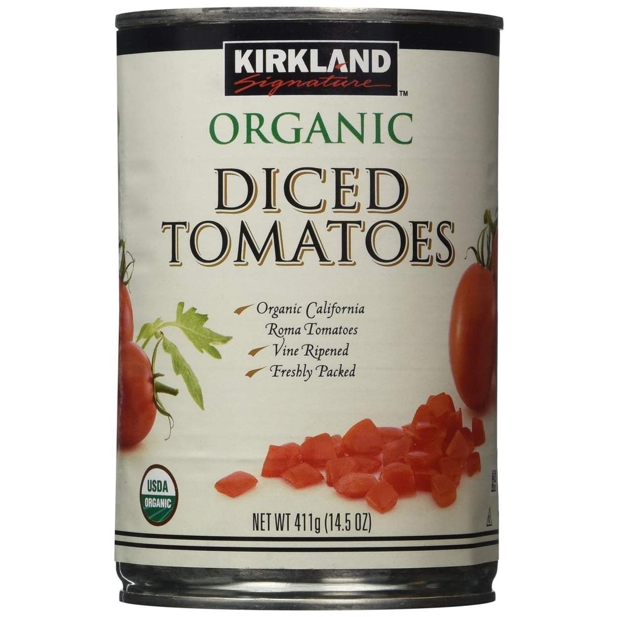 Kirkland Signature Organic Diced Tomatoes 14.5 Ounce (Pack of 8)