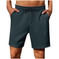 thumbnail image 2 of lkfuzj Men's Casual Activewear Shorts Stretch Drawstring Elastic Waist Hiking Work Pants Summer Lightweight Classic Multi Pockets Tactical Short Pants, 2 of 6