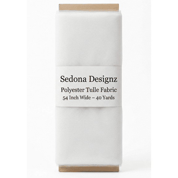Sedona Designz Polyester Tulle Fabric Bolt 54 Inch Wide 40 Yards for Weddings Crafts Decor