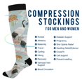 thumbnail image 2 of FORMRS Womens Knee High Socks Casual Long Thick Travel Daily Wear, 2 Pairs, Colorful Flowers Blossoms, 2 of 6