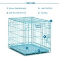 thumbnail image 5 of Midwest Homes for Pets iCrate Single Door Dog Crate Bundle Includes Crate Cover, Dog Bed and Pet Bowls, Blue, 5 of 5