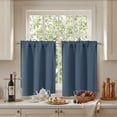 thumbnail image 5 of Chyhomenyc Short Blackout Curtains 36 Inch Length, Rod Pocket Kitchen Curtains for Small Windows, Half Window Tier Curtains for Basement Cabinet Camper RV Bunk, 2 PCS, Each 30Wx36L, Denim, 5 of 8