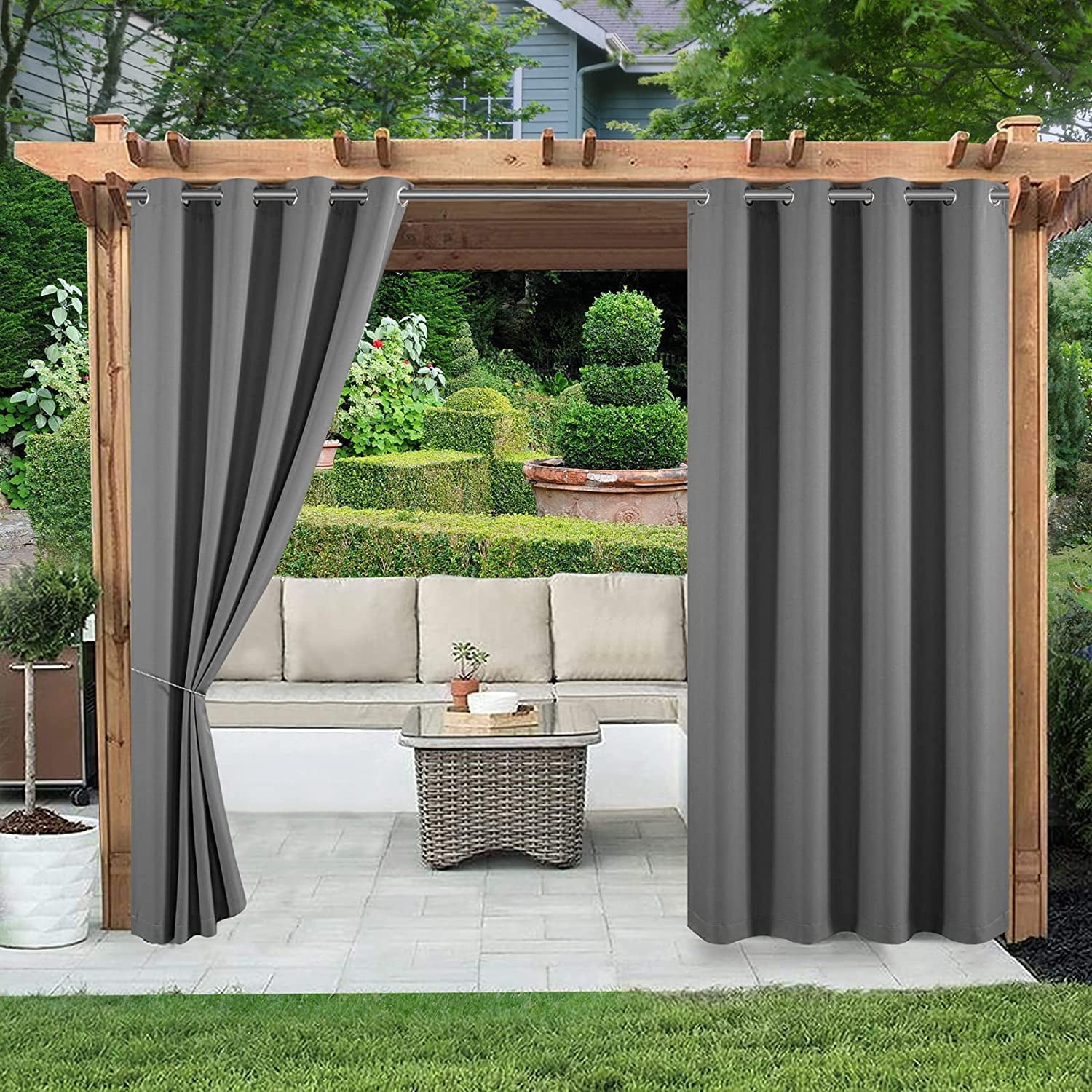 Rosnek Patio Blackout Curtains, Outdoor Waterproof Thermal Insulated