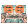 thumbnail image 7 of Yayeee Kitchen Curtains Tier Pair Light Filtering 27"x36" Rod Pocket Short Cafe Window Panel, Retro UFO, 7 of 7