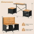 thumbnail image 3 of Gymax Banc Extérieur Convertible 2-en-1 Ensemble de Table de Pique-Nique et Chaises Transformable avec Rangement, 3 of 10