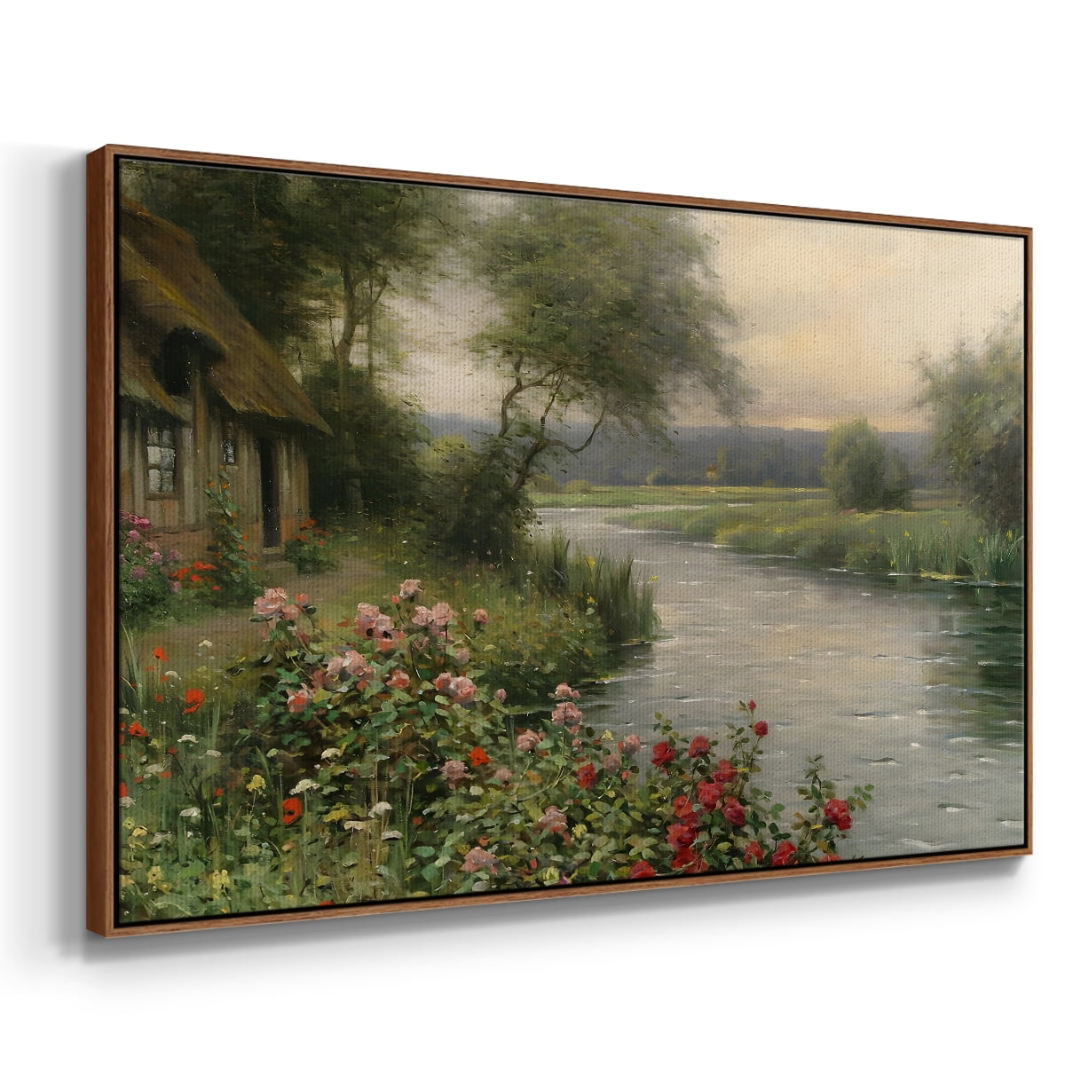Vintage Landscape-CCLVI By Wexford Home Framed in Walnut Wood Gallery Wrapped Canvas 17 in. x 25 in.
