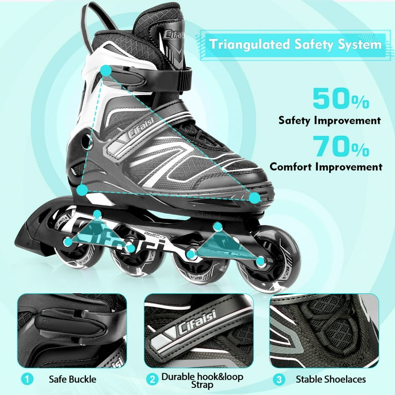 Cifaisi Adjustable Inline Skates with Illuminating Wheels for Kids, Adults, Girls and Boys,Size 3-5