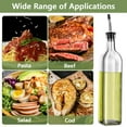 thumbnail image 5 of CozyNestFinds Olive Oil Dispenser Bottle, 2 Pcs Glass Olive Oil Dispenser and Vinegar Dispenser Set with 2 Stainless Steel Pourers, 4 Labels,1 Brush and 1 Funnel Oil Bottles for Kitchen (500ml), 5 of 15