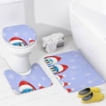 thumbnail image 4 of Shower Curtain and Bath Mat Set, Christmas Tree Pattern Printed on Shower Curtain Sets and Liner Set, Suitable for Small Bathroom Gym Guest Bath, 72 x 72 inches, 4 of 8