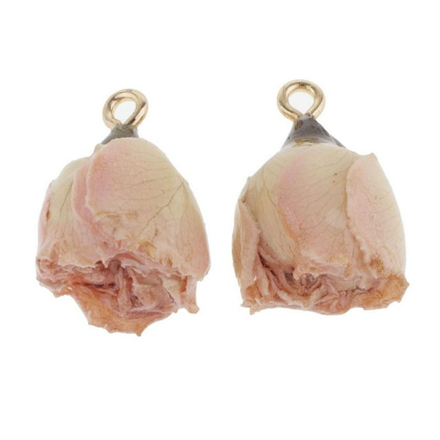 2 Pieces of Resin Charms for Making Jewelry with Dangling Earrings - Pink, 2cm