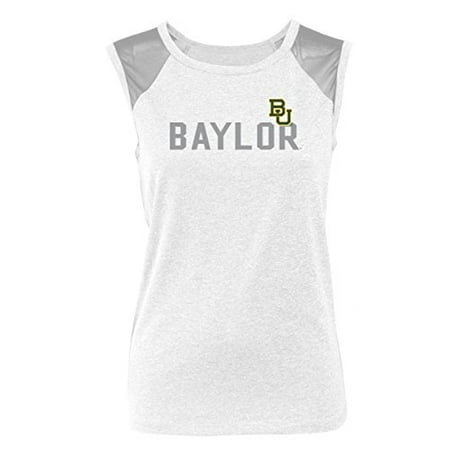 Bear Mesh - Camp David Sleeveless Mesh Panel Tee, X-Large, White,Baylor Bears