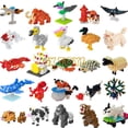 thumbnail image 2 of Mini bloques de construcción de animales para ensamblar, accesorios para zoológico, dinosaurios, microladrillos, mamut, creatividad, juguetes de bricolaje para niños, regalos, 2 of 5