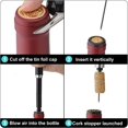 thumbnail image 4 of New Wine Opener, Air Pressure Pump Bottle Opener 2-in-1 Design Pump Wine Opener 7S Quick Opening, Air Pressure Corkscrew Opener with Foil Cutter, Cork Remover Gift for Wine Lovers, Black, 4 of 8