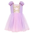 thumbnail image 2 of WIBACKER Toddler Girls Birthday Dress 2-7T Kids Girl Puff Short Sleeve Dresses Princess Party Costume,Mist Violet, 2 of 9