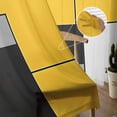 thumbnail image 5 of Yellow Abstract Semi Sheer Curtains 108 Inch Length 2 Panels Set, Geometric Grey Black White Lattice Sheer Kitchen Curtain Privacy Voile Window Curtain for Living Room Bedroom Rod Pocket Drapes, 5 of 7