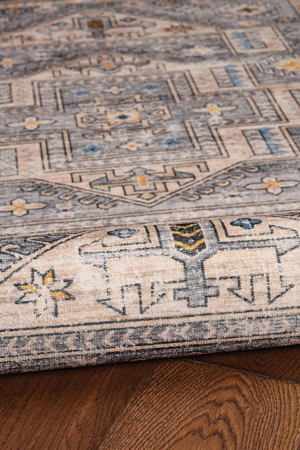 Tapis d'appoint lavable Parson 3 pi x 5 pi gris et beige