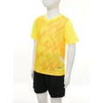 thumbnail image 3 of Lejafay Kids Boys Football Training Uniform Soccer Jersey Short Sleeve Shirts with Drawstring Mesh Yellow XS, 3 of 7