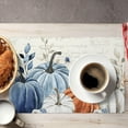 thumbnail image 5 of Fall Placemats Set of 4 Blue Orange Pumpkin Leaves Decor Place Mats 12x18 Inch Autumn Leaf Harvest Thanksgiving Decorative Linen Table Mats for Home Kitchen Dining Party Table Decoration, 5 of 6