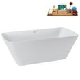 thumbnail image 3 of 67" Streamline G-89-339-BBR Soaking Glossy White Freestanding Tub and Tray With Internal Drain in Brushed Brass, 3 of 19