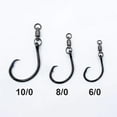 thumbnail image 2 of 6pcs/Bag Circle Hooks With Swivel Ring 6/0# 8/0# 10/0# Anti-tangling Sea Fishing Hooks Fishhook Swivel Set Tackle, 2 of 15