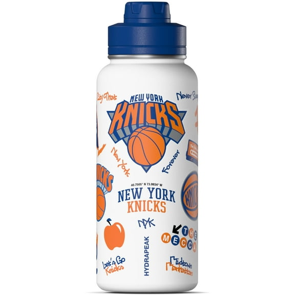 Hydrapeak x NBA Officially Licensed New York Knicks 32oz Active Water Bottle Chug Lid Stainless Steel Reusable Double Wall Celebrating The City Of New York