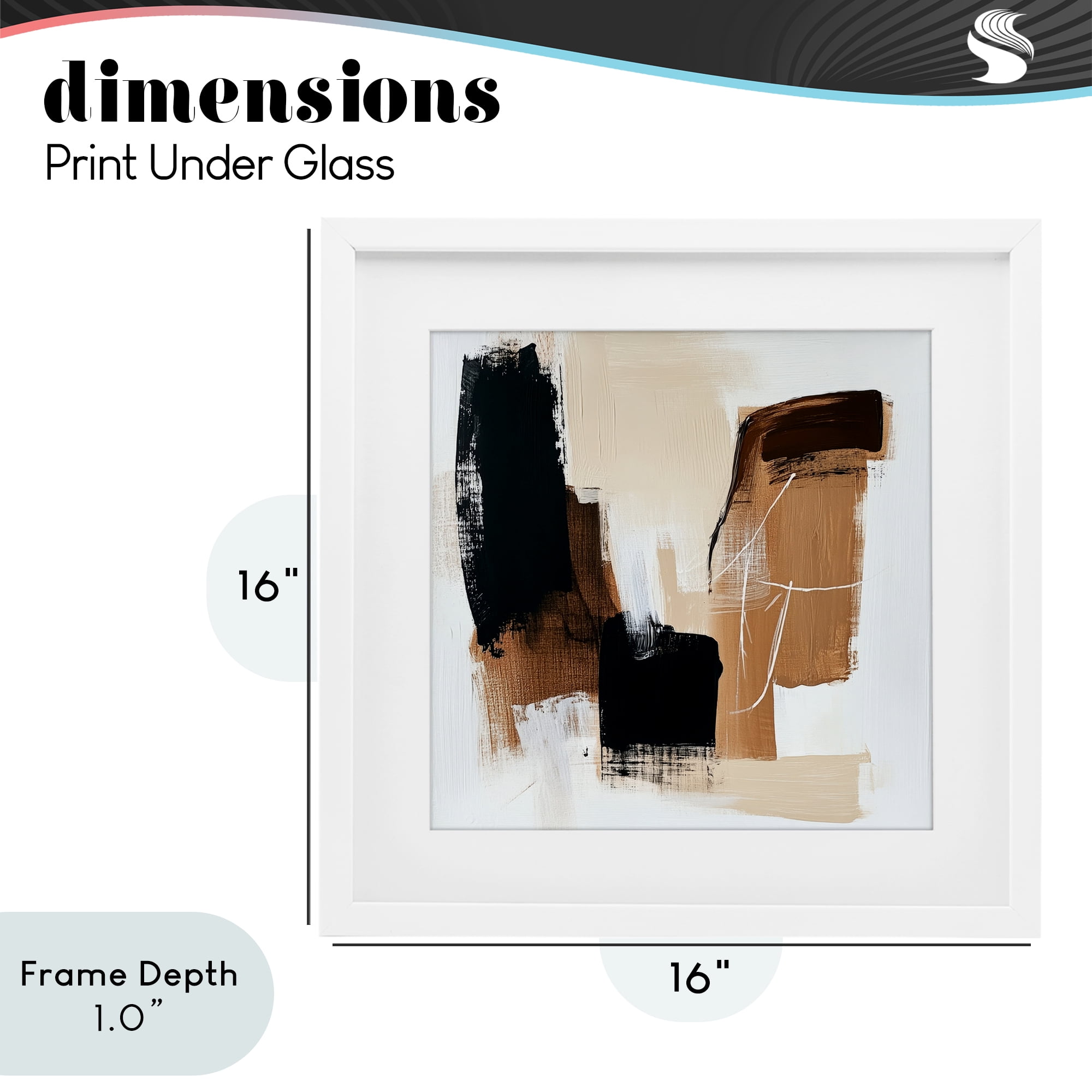 Stupell Industries Earthy Hues Neutral Balance White Framed Print Under Glass, design by Petal Prints Design