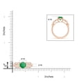 thumbnail image 2 of ANGARA Natural Nature Inspired Round 1.2 ct Emerald Leaf Shank Ring in 14K Rose Gold for Women (Size-7mm) | May Birthstone, Birthday, Anniversary, Jewelry Gift for Women | Natural Emerald Ring, 2 of 10