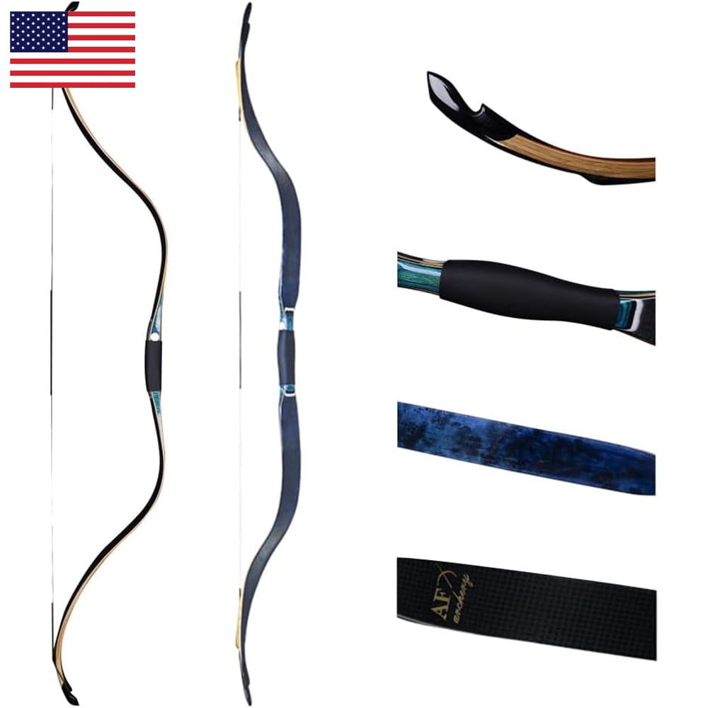 AF Archery 59.8 SiCai 3K Blue Brids Eye Traditional Recurve Bow 25lbs