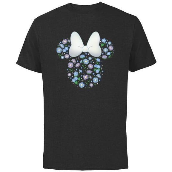 Disney Minnie Mouse September Birth Month Birthstone Flowers - Short Sleeve Cotton T-Shirt for Adults - Customized-Black