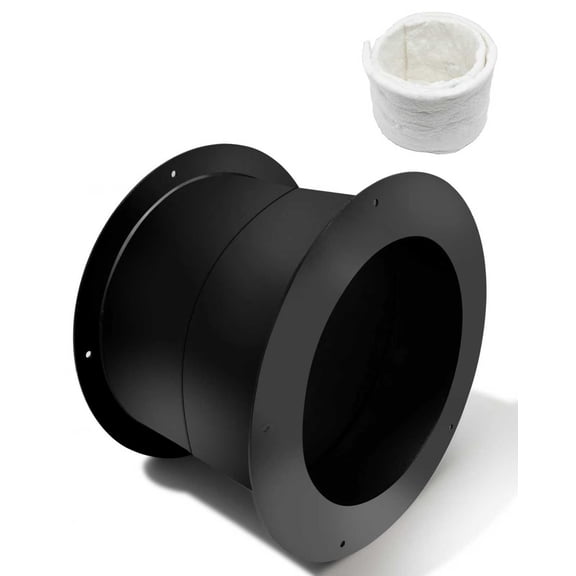 Wall Thimble for 6" Double Wall Chimney Pipe, 8" Inner Ring Insulated Through Wall Thimble with Insulated Cotton, 430 Stainless Steel