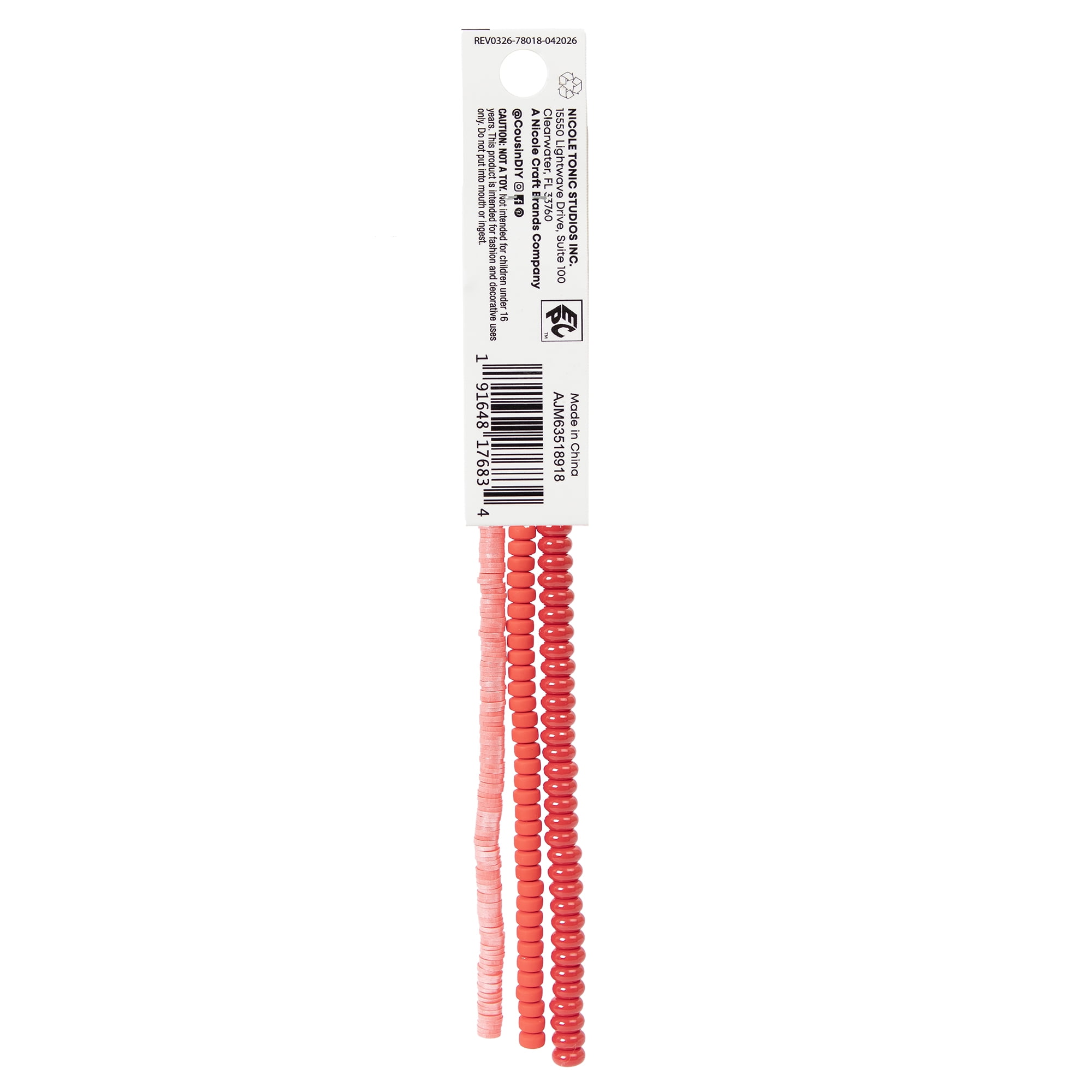 Red Heishi Bead Strand for Vibrant DIY Jewelry Crafting Supplies