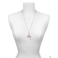 thumbnail image 3 of Delight Jewelry Silvertone Domed Multi Color DSN Be Strong and Courageous Engraved Cross Zoey Necklace, 28", 3 of 4