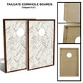 thumbnail image 2 of Slick Woody's Tailgate Chevron Cornhole Board Set in Rustic White (8 Bags), 2 of 2