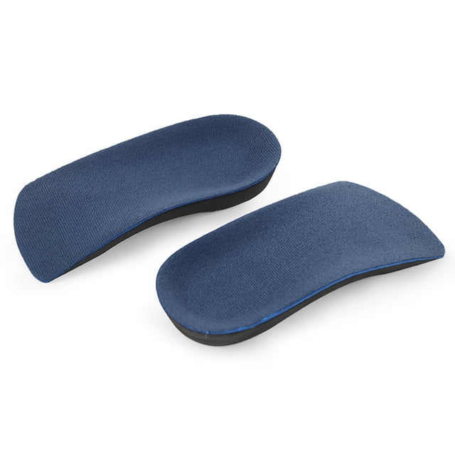 EeaseMX Plantillas ortopédicas para mujer, 1 par de 3/4, soporte para el arco del talón, fascitis plantar, masaje para pies planos, talla M (azul y negro)