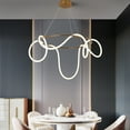 thumbnail image 5 of Line Art Strip Pendant Light Aluminum Chandelier LED Pendant Line Light Gold 60*30CM, 5 of 12
