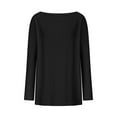 thumbnail image 5 of Fleece Womens Long Sleeve Lightweight Pullover Sweater Tops Women's Long Fall Tops Winter Fall Warm Tunics Blouse Elegant Crew Neck Plain Sweater Women's Loose Tops Sweatshirt, 5 of 7