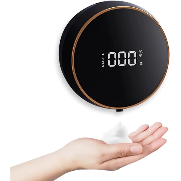 2024 Nuevo, dispensador automático de jabón espumoso de pared adecuado de 300 ml, rellenable, 3 configuraciones, sensor de temperatura