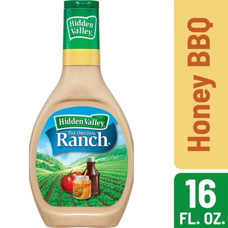 (2 Pack) Hidden Valley Honey BBQ Ranch Salad Dressing & Topping, Gluten Free - 16 oz
