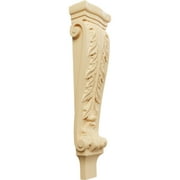 Ekena Millwork 6 1/4"W x 3"D x 22"H Large Acanthus Pilaster Corbel, Maple