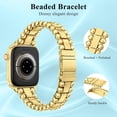 thumbnail image 5 of Wearlizer Beaded Bracelet Band Compatible with Apple Watch Band 38/40/41/42/44/45/46/49mm, Dressy Stainless Steel Jewelry Strap for iWatch Series 11 10 9 8 7-1 Ultra SE, 5 of 7