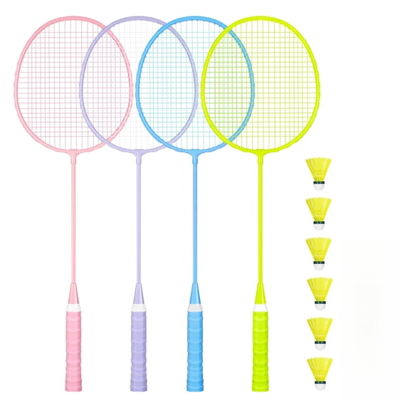 Badminton Rackets Set, Lightweight Badminton Set Includ 4/6 PCS Rackets, 6 Birdies, Outdoor Backyard Games, Racquets for Adults, Teens, Family Beginner