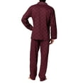 thumbnail image 3 of Hanes Men's Pajamas Cotton X-Temp Long Sleeve Shirt & Pants Knit Pjs Lounge Set - Merlot (Medium), 3 of 7