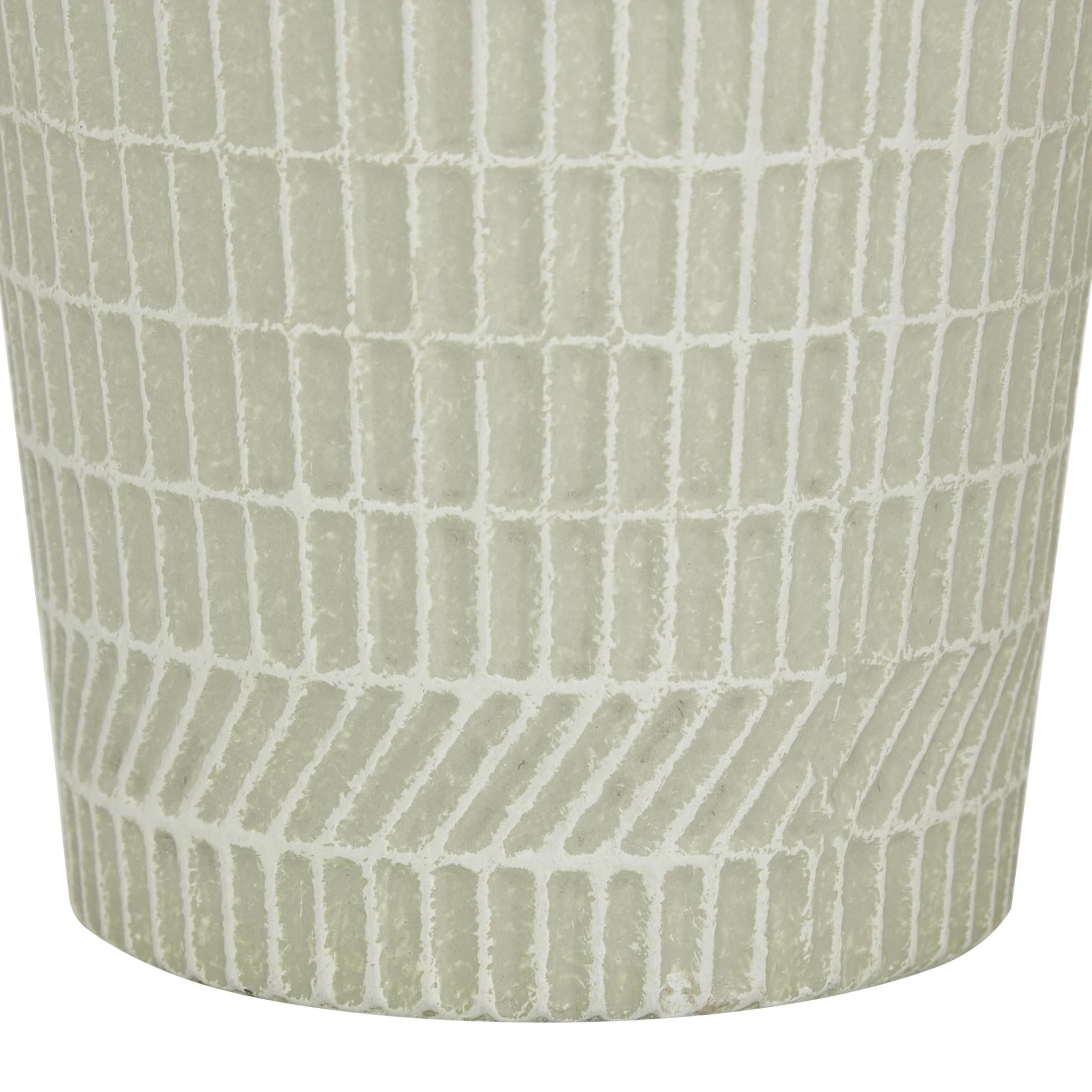 DecMode 13" Textured White Metal Vase